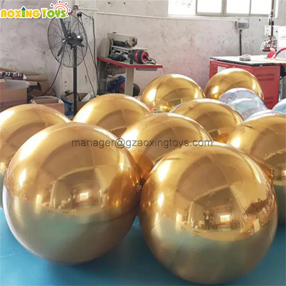 1/2/3M Large Christmas Decorations Inflatable Gold Mirror Ball Hanging Balloon For Wedding Stage Show Party