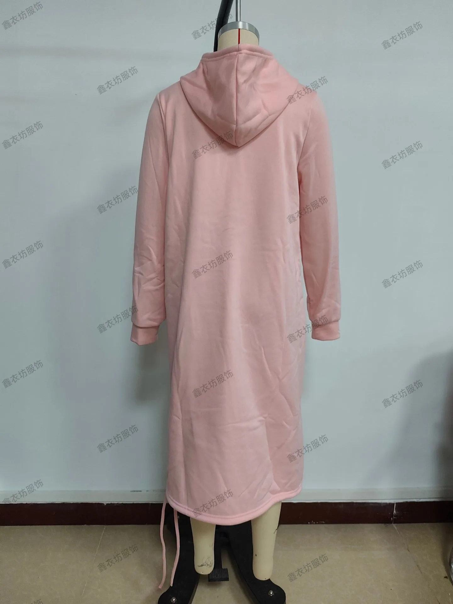 Pullover Hooded Hoodie Regular Thickness Elegant Commuter with Pocket Sweatshirt Loose Fit Wrinkle Treatment Long Hoodie