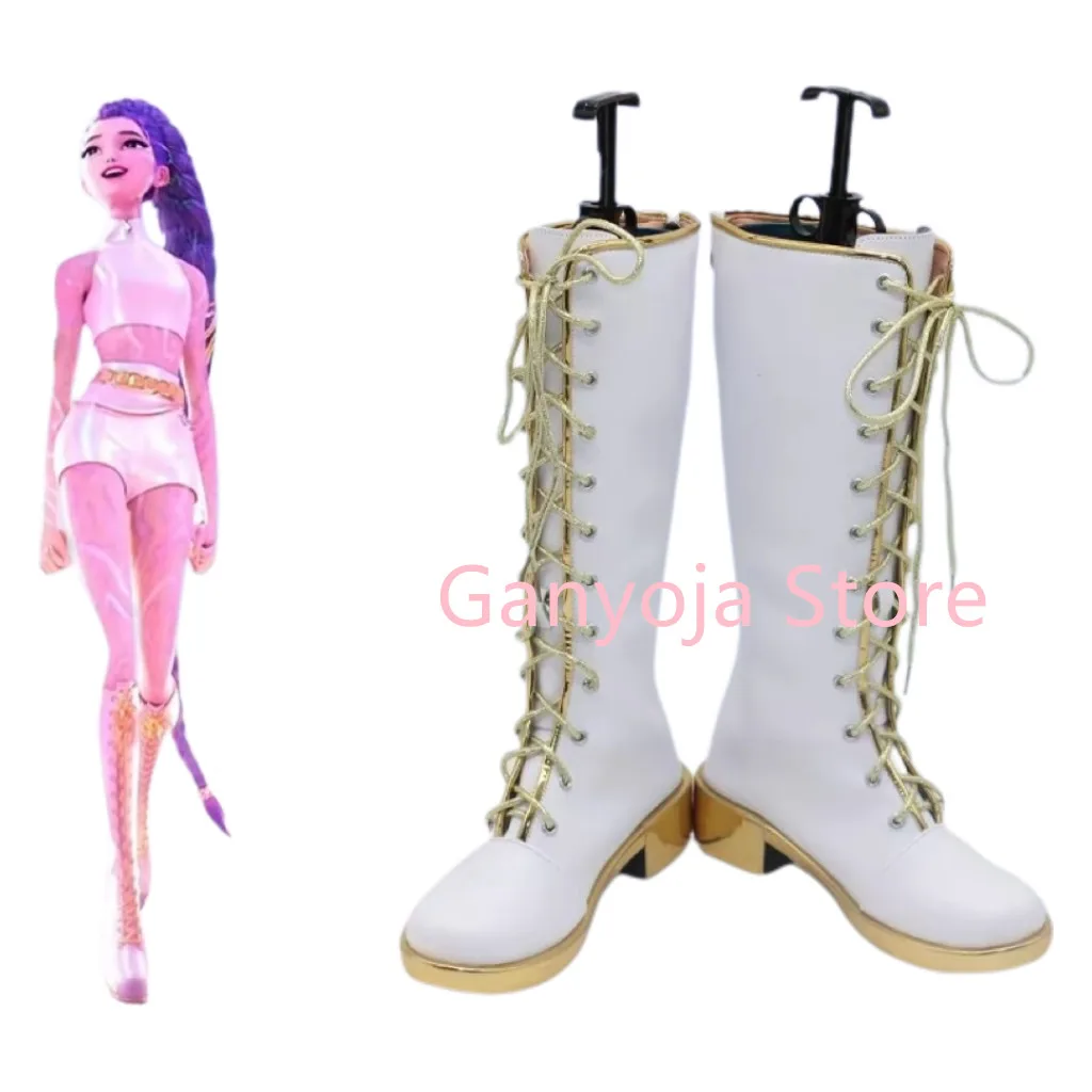 Anime KPop Demon Hunters Rumi Cosplay Shoes Adult Kids Dance Outfit Boots Handmade Faux Leather Boots
