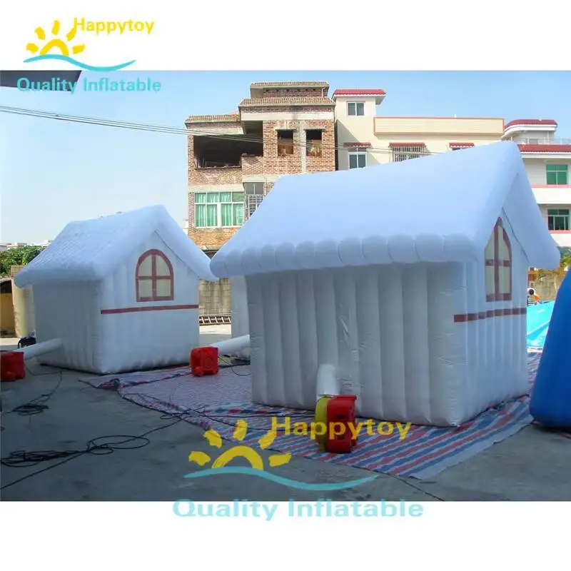 Casa de Papá Noel inflable gigante de Navidad a la venta, casas de rebote de pueblo navideño, tienda de nieve inflable para decorar Navidad
