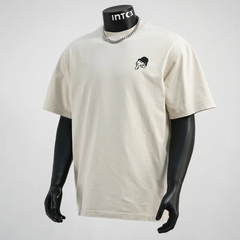 

Street creative printed short sleeved T-shirt men's 2025 summer trendy loose casual versatile round neck top