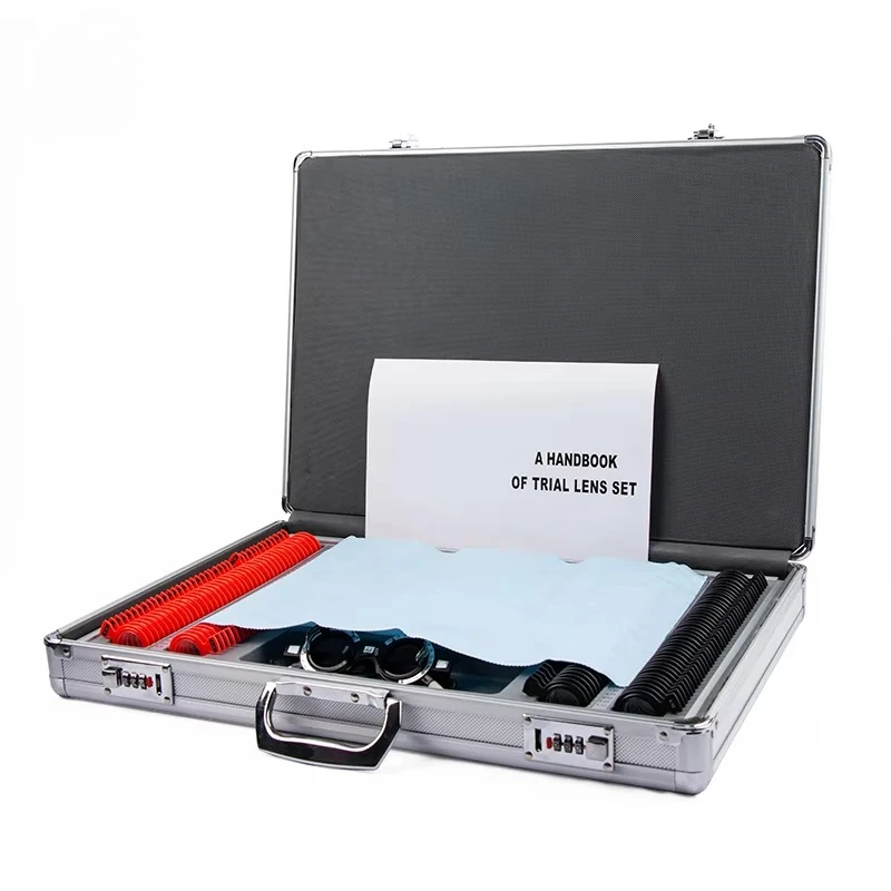 266 Pieces Plastic Lens Testing Box Optometry Equipment Optical Eyeglasses Trial Lens Set