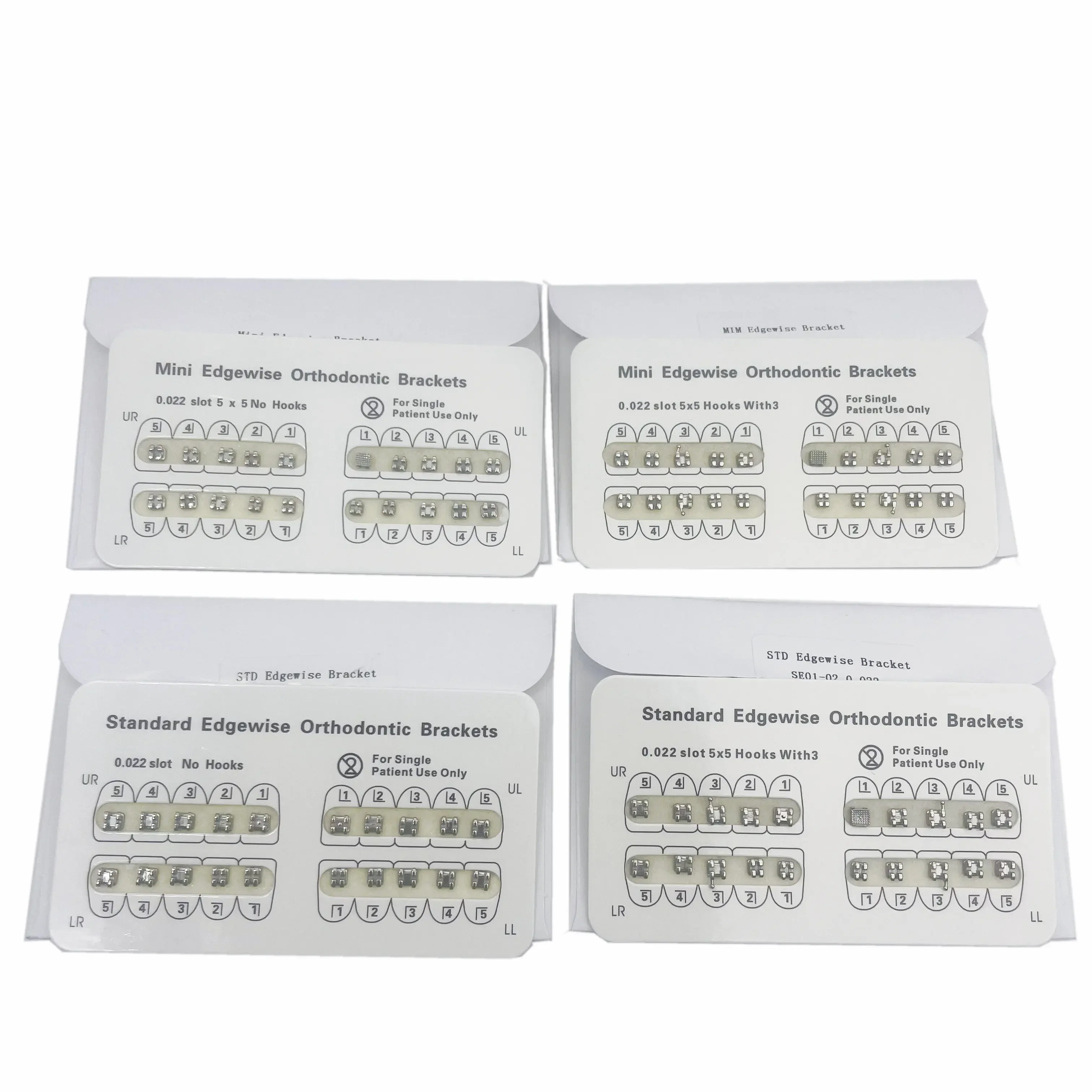 1pack Dental Orthodontic Metal Braces Bracket Mini Roth/MBT/Edgewise 022 Hooks 345 Dental Bracket Dentist Product