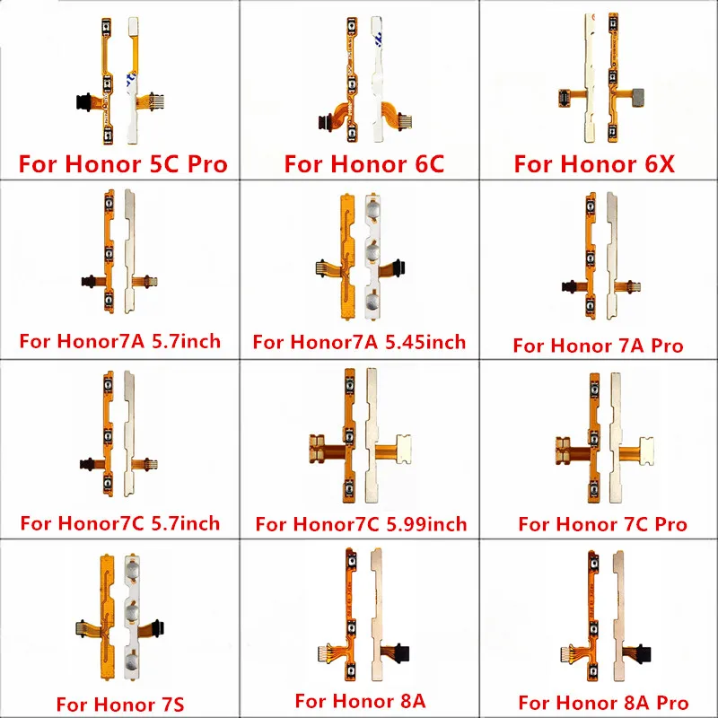 Volume Button Power On Off Switch Key Ribbon Flex Cable For Huawei Honor Play 8A 7A 7C 7S 7X 6A 6X 6C 5C Pro