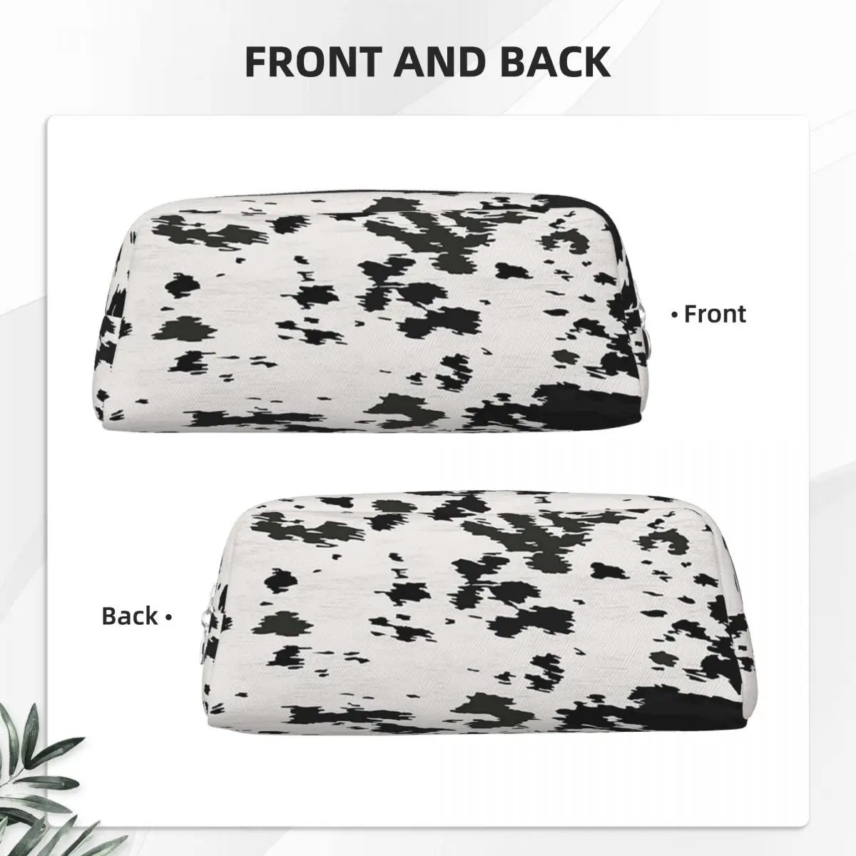 Cow Hide Black And White Pencil Cases for Students Gifts Pen Box Pencil Bag Pencil Pouch Pen Holder