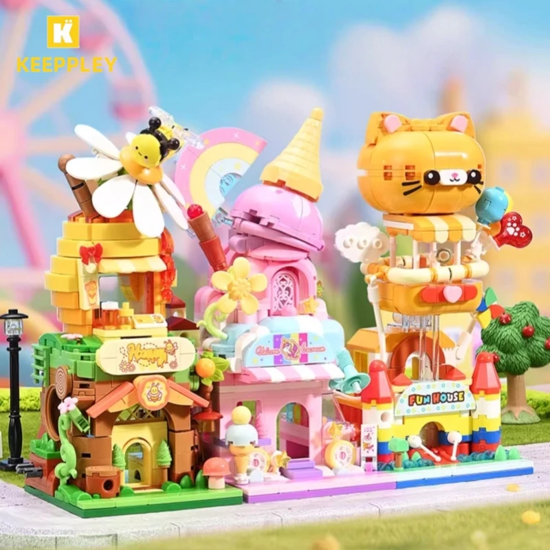 

Keeppley Building Blocks Colorful Streetscape Splicing Children's Toys Fantasy Fairy Tale Town Model Ornaments Gifts