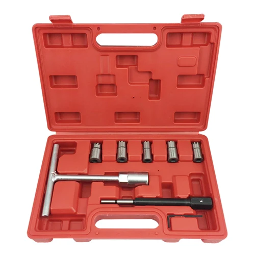 Allsome 7 piezas profesional inyector diésel cortador de asiento limpiador conjunto de herramientas paquete removedor de carbono incluye