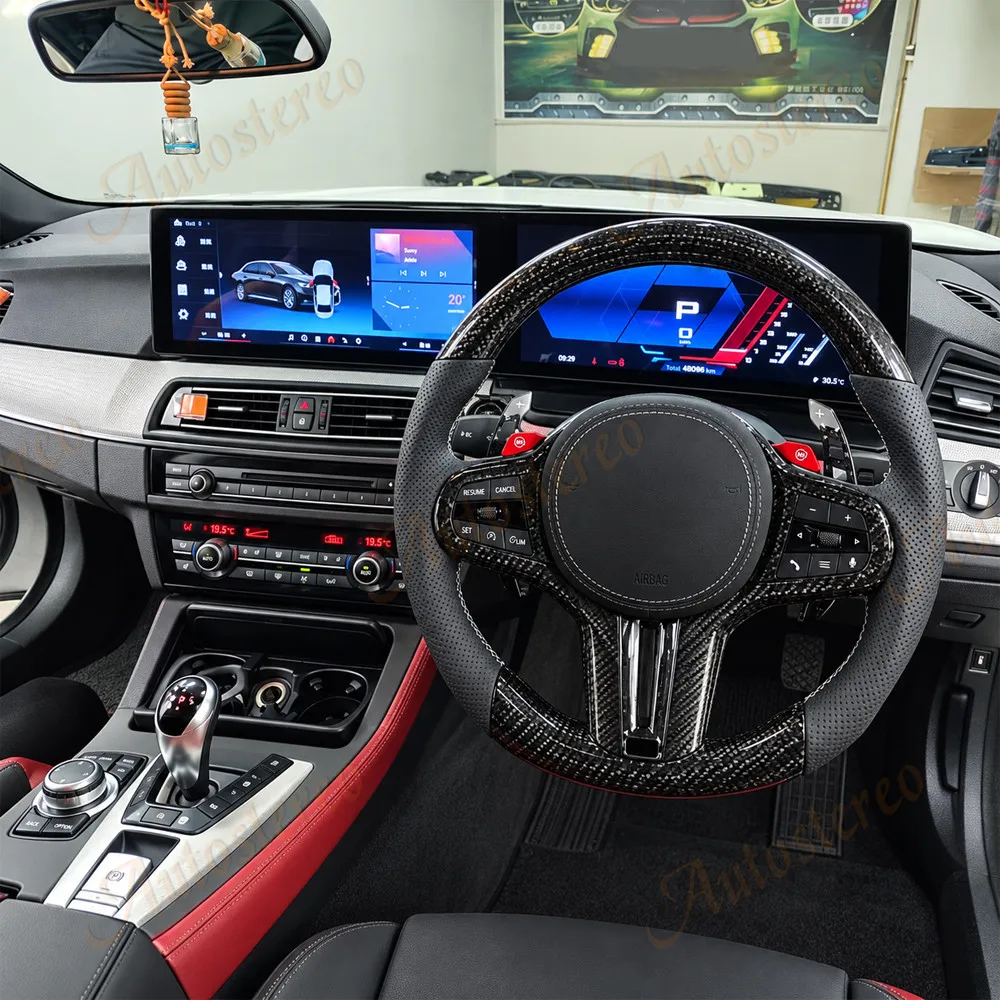 RHD Two Screen Car Odometer Carplay Android For BMW 5 Series F10 F11 F18 Car Multimedia Player Car Digital Cluster Speedometer