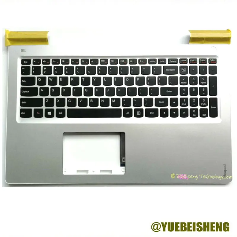 

YUEBEISHENG New/org for LENOVO IDEAPAD 700-15 700-15ISK palmrest US Keyboard Upper cover Backlight 5CB0L03571,Silver