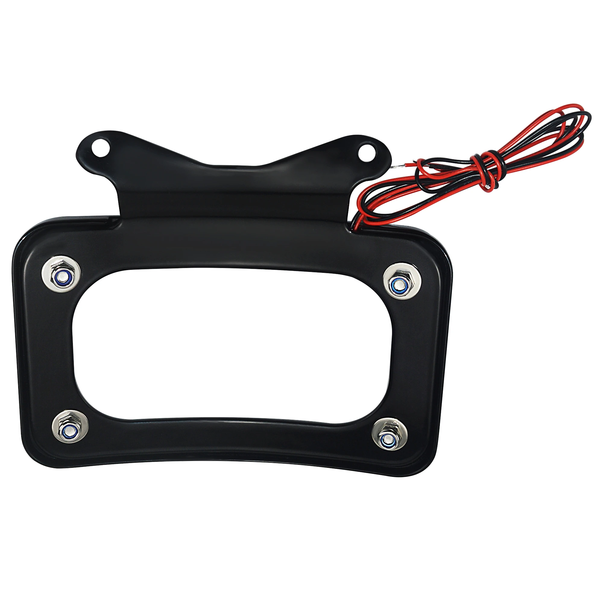 Motorcycles LED Light Curved License Plate Frame Mount Kit For Harley Touring Road King Street Glide FLTRX FLTRXS FLHX 2010-2024