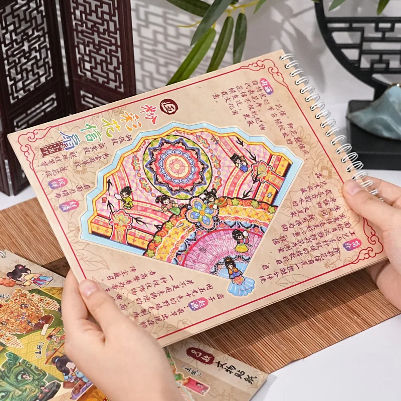 Kawaii 3D cultural relic restoration Landscape Sticker book DIY  Pocket Cabin  Scene festival  holiday Children's Toys gifts ﻿ ﻿ view 5