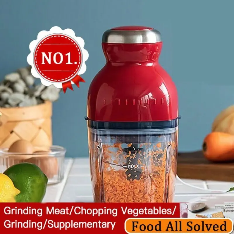 Multifunctional Juice Extractor & Meat Chopper, Ergonomic ABS Stainless Steel 500ML Kitchen Household Food Processor