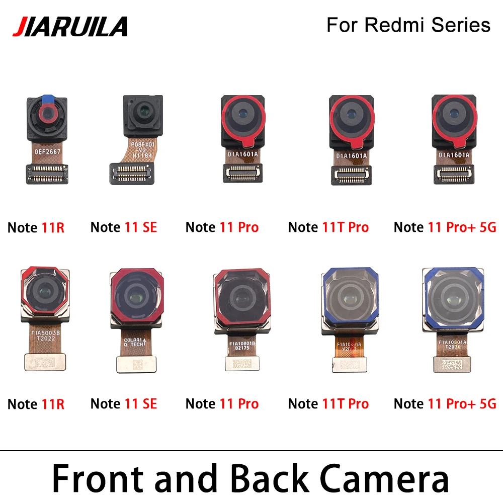 10 Pcs For Redmi Note 11 Pro Se 11R 11T Pro Plus 5G Back Rear Front View Camera Module Flex Cable Main Camera Replacement Parts