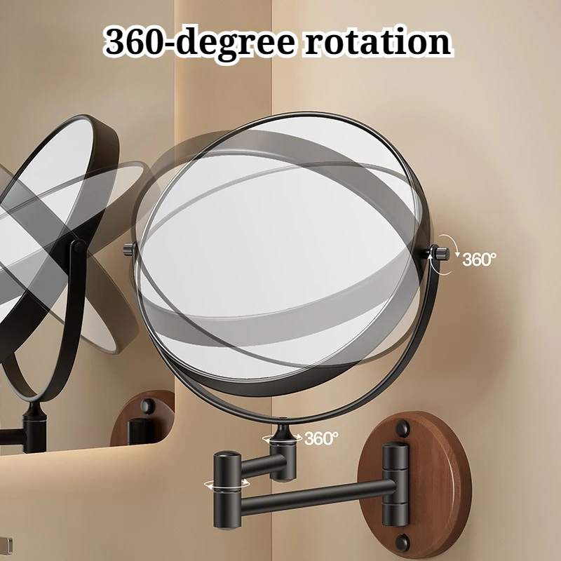 Wall Mounted High-definition Bathroom Makeup Mirror Rotatable Multi-angle Foldable Bath Mirrors Durable Bathroom Fixture