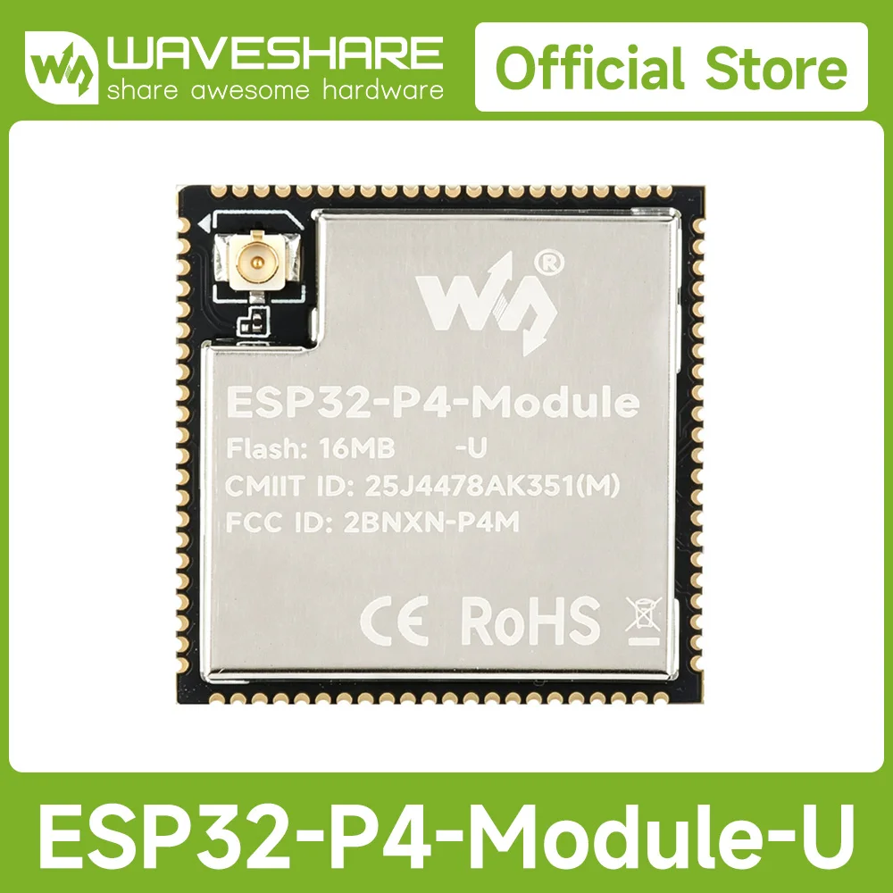 Waveshare ESP32-P4-Module Core Board, prend en charge Wi-Fi 2,4 GHz et Bluetooth 5.3 basé sur ESP32-P4 et conception double puce ESP32-C6