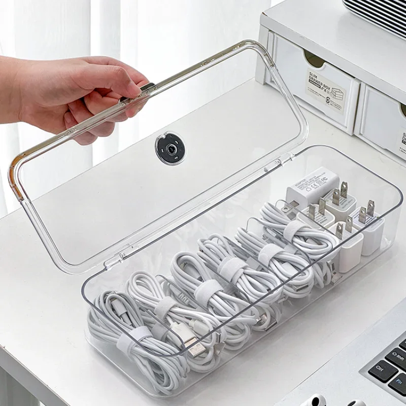 

Multifunctional Data Cable Management Storage Organizer Box for Chargers Cables Desktop Wire Cable Organization Hidden Wire Box