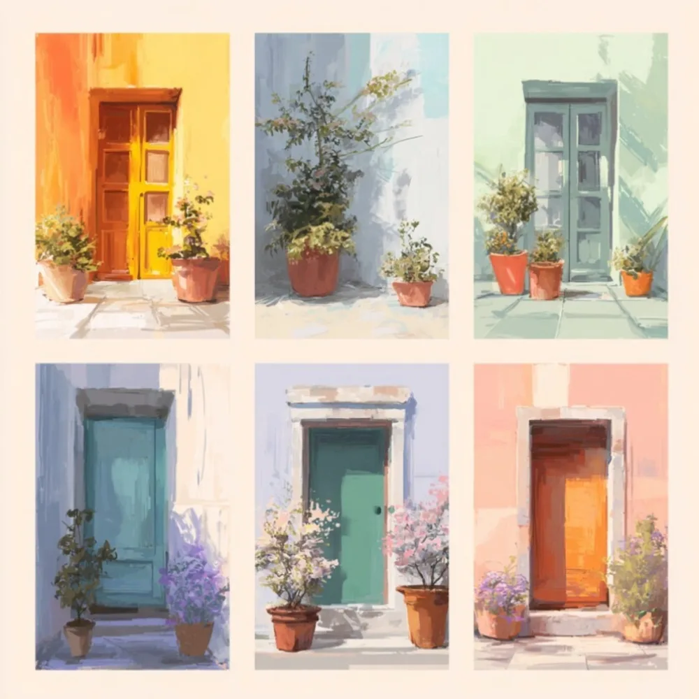6 Stücke DIY-Malereien zum Ausmalen. Die blühenden Blumen sind voller Vitalität und eignen sich daher gut zur Dekoration der Hauswände. – Detail 2