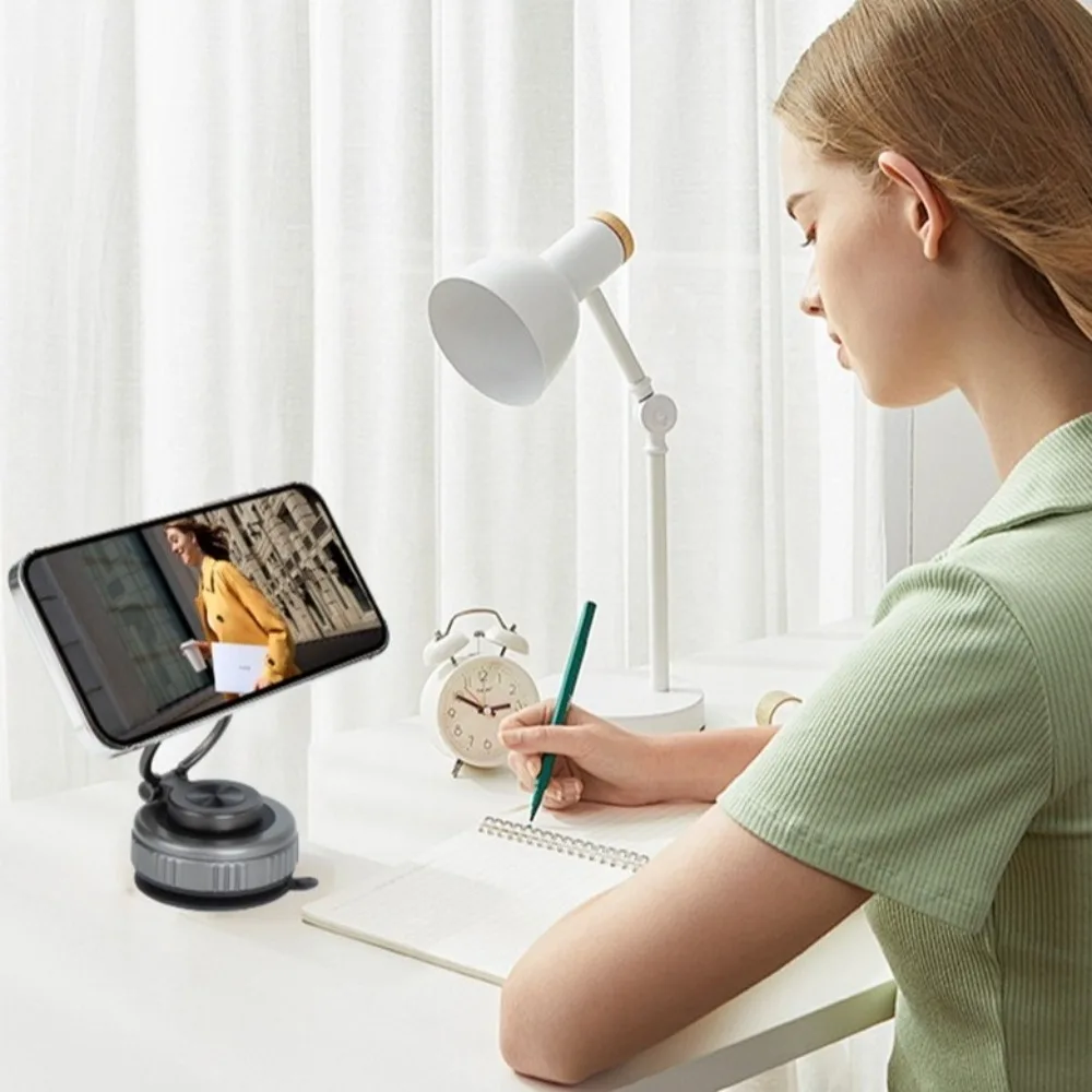 Magnetic Car Phone Holder 360° Rotating Vacuum Suction Cup Auto Navigation Holder Folding Adsorption Bracket