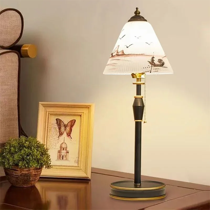 TEMAR French Table Lamp American Retro Living Room Bedroom Villa European Pastoral Creative Bedhead Desk Light image 3
