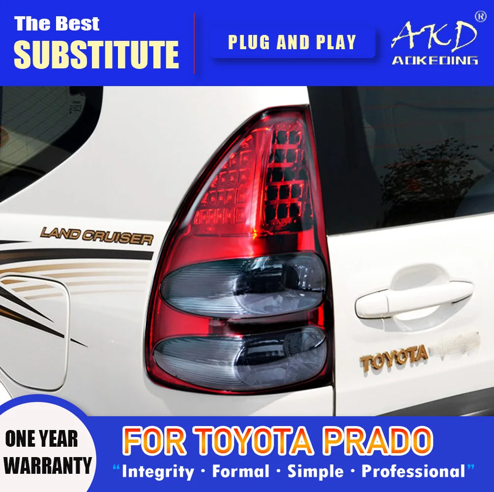 

AKD Tail Lamp for Toyota Land Cruiser Prado LED Tail Light 2003-2009 Prado Rear Fog Brake Turn Signal Automotive Accessories