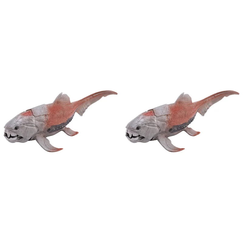 2 uds 20Cm dinosaurios modelo Dunkleosteus dinosaurio pez decoración modelo de figura de acción