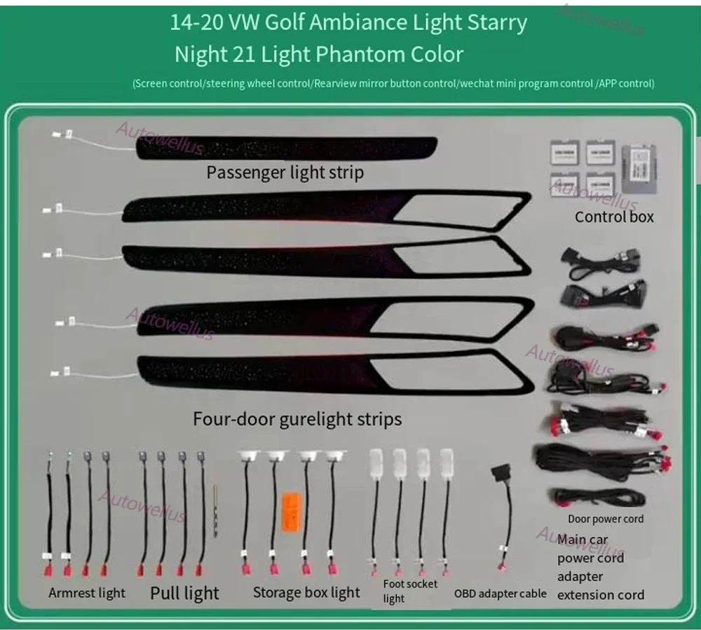 LED Ambient Light For Golf 7 gti 7.5 Mk7 2014-2020 Atmosphere Lamp Lighting Kit rgb magic Symphony Atmosphärenlicht