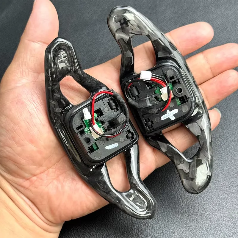 Car steering wheel shift paddles upgraded with carbon fiber material suitable for Audi A4 B9 A4 B8 A6 C8 Q5L - view 3