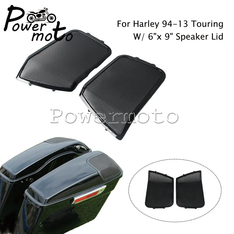 1 Pairs High Quality Saddlebag Speaker Grill Metal Mesh With ABS Plastic Surround Fram For Harley 1994-2013 Touring Speaker Lids