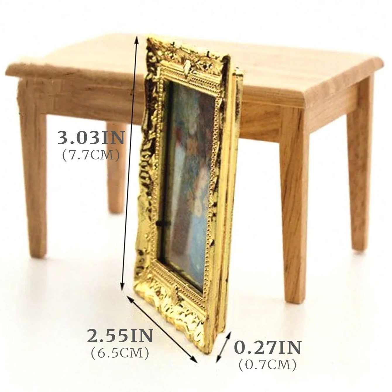 1 미니어처 유화 벽화 그림 프레임 1:12 스케일 미니 시뮬레이션 레트로 궁전 스타일 장난감 집 벽 장식 액세서리