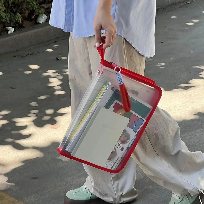 Стильная прозрачная сумка для файлов на молнии формата А4, прозрачный органайзер для документов с этикетками для предметов для школьных принадлежностей, хранения офисных канцелярских принадлежностей