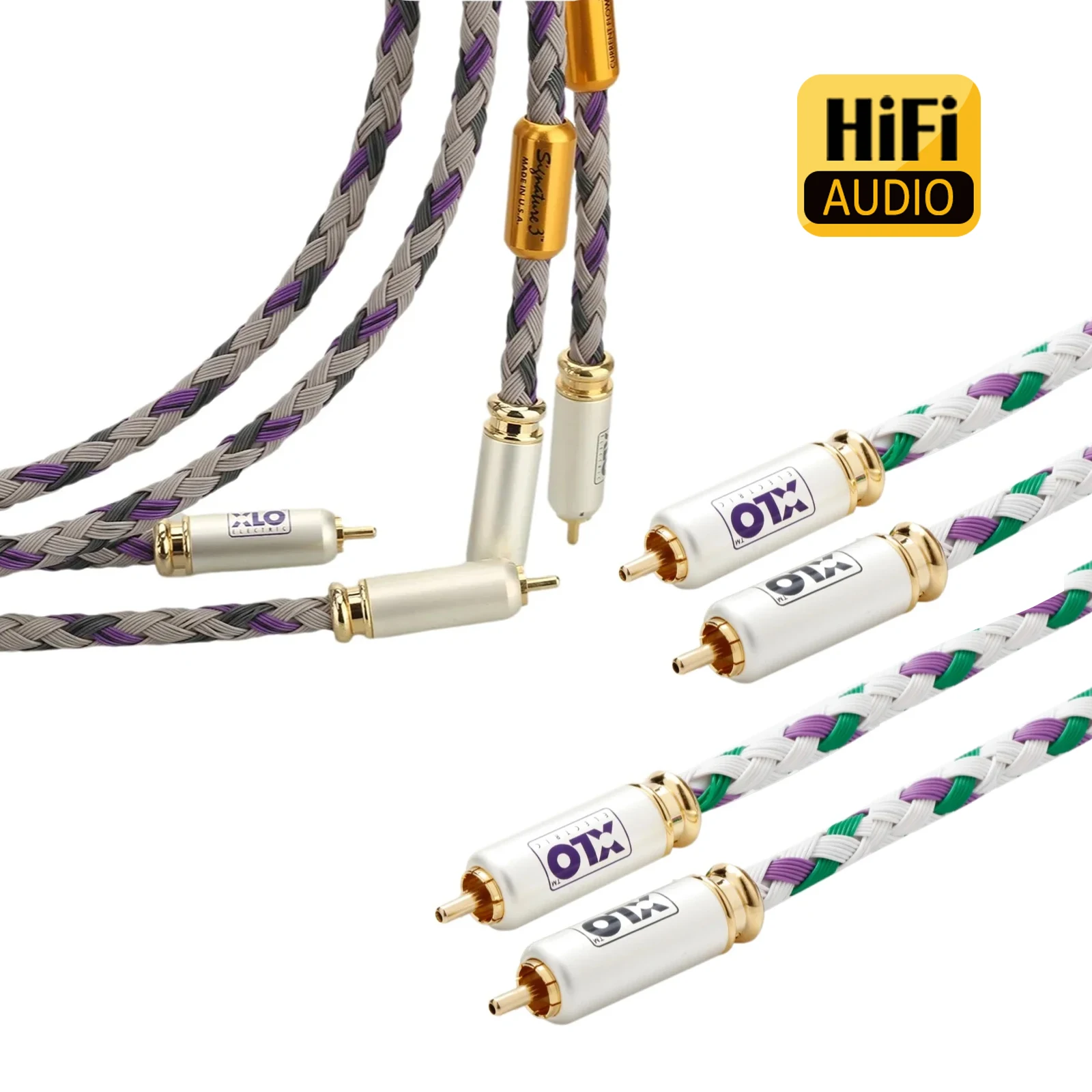 สาย RCA 2RCA XLO ลายเซ็นสายสัญญาณเสียง S3-1 Signature Interconnect สาย 24K Gold Plated ปลั๊ก RCA สําหรับโฮมเธียเตอร์, HDTV,