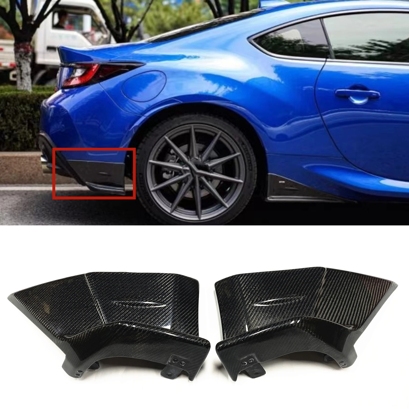 

Rear Bumper Side Cover Molding Trim For Toyota GR86 ZN8 Subaru BRZ 2022+ Real Carbon Fiber Car Boot Lower Spoiler Splitter Guard