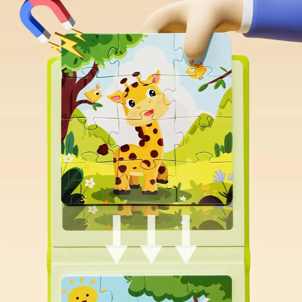 Magnetyczna układanka Zwierzęta leśne Słoń Ocean Zwierzę z kreskówki Układanka Panda Zrób to sam Zabawka Układanka z liczbami dla dzieci