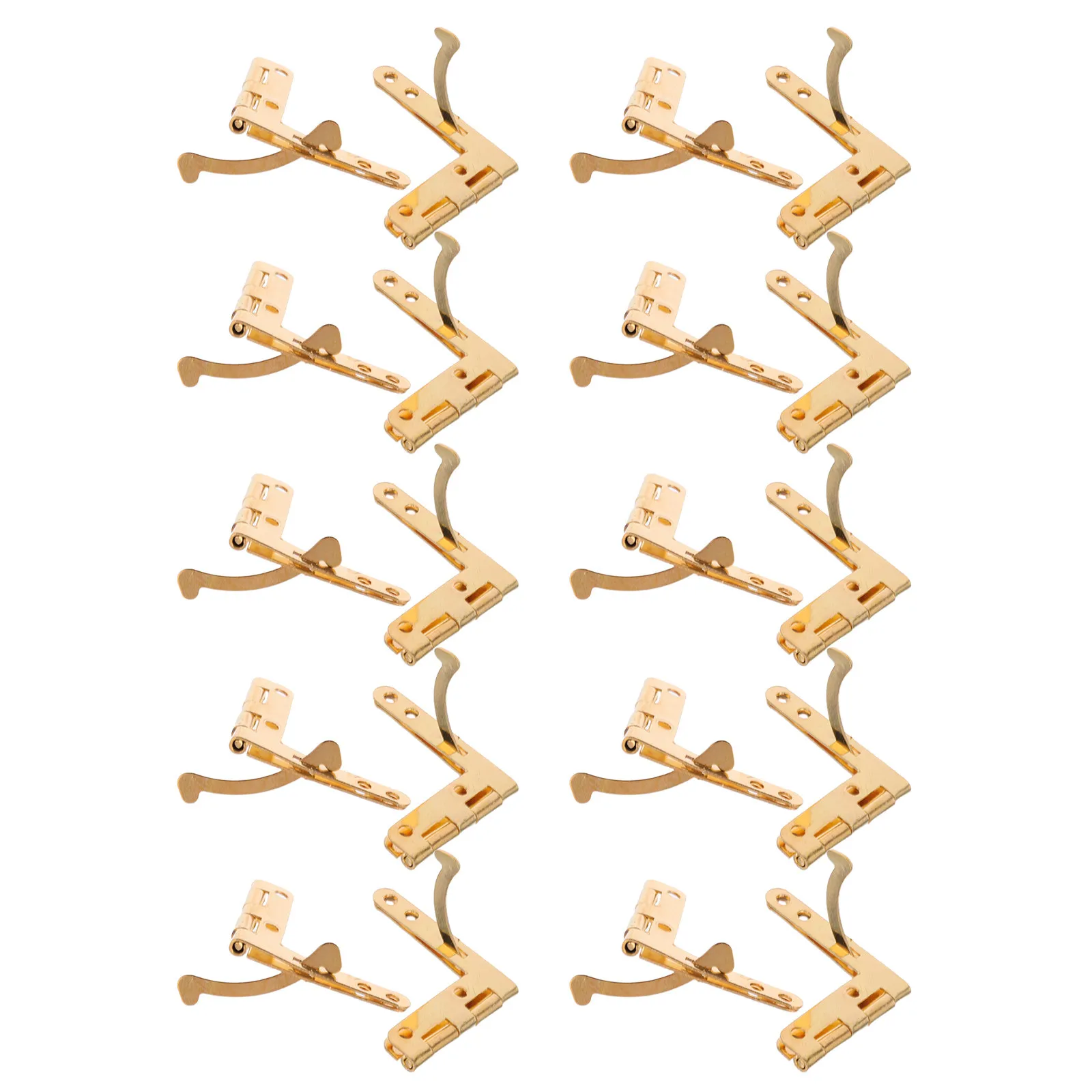 Folding Support Quadrant Hinges 20Pcs Heavy Duty 8 Hole Iron Box Lid Supports for Jewelry Boxes