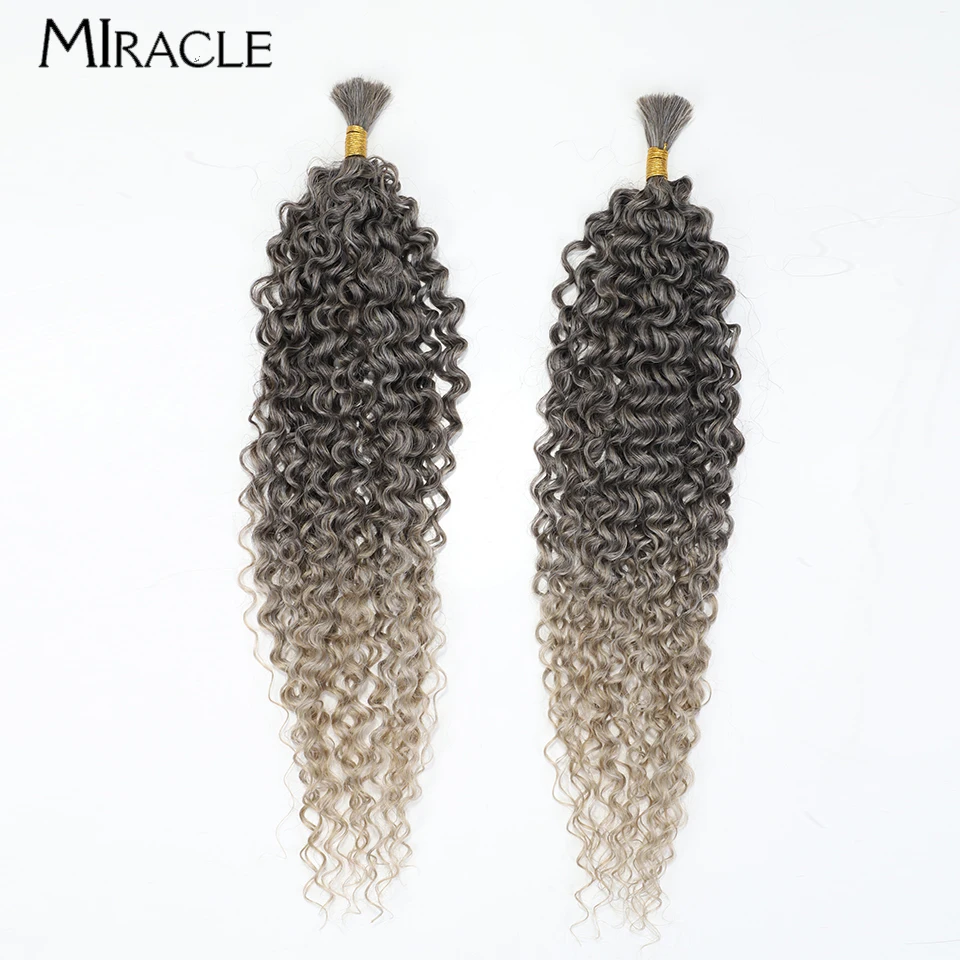 MIRACLE 20 ''2PCS Afro Curls Hair Extensions Women Ginger Ombre Blonde Crochet Hair Cosplay intrecciare i capelli capelli finti sintetici