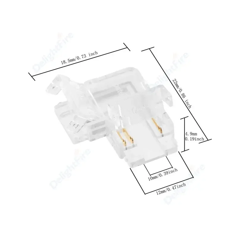 10Mm Cob Led Connector 90 Graden L Vorm Hoek Soldeerloze Aansluiting Voor Cct Fcob Rgb Strip Licht 3pin Connector Strip Strip