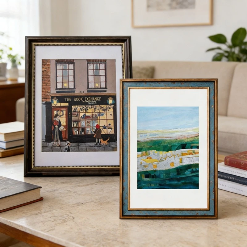 A4 American Photo Frame Resin Material Not Easy Deform for Home Decoration Oil Pastel Mounting Gallery Display Photography Props