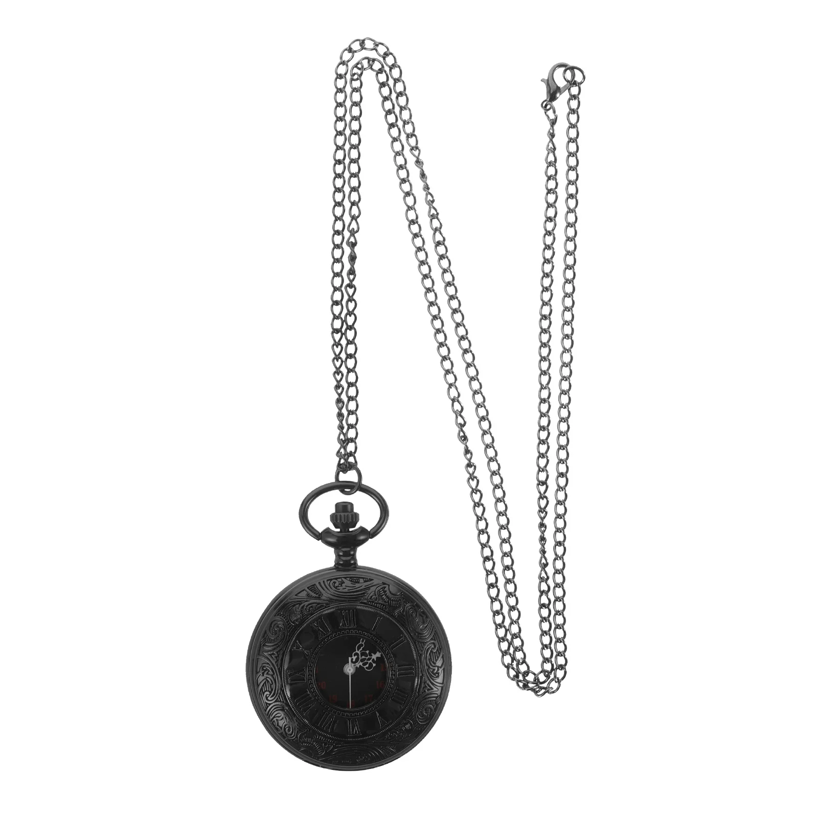 

Vintage Pocket Watch Small Compact Retro Embossed Roman Number Decorative Pocket Watch for Men Women Stylish