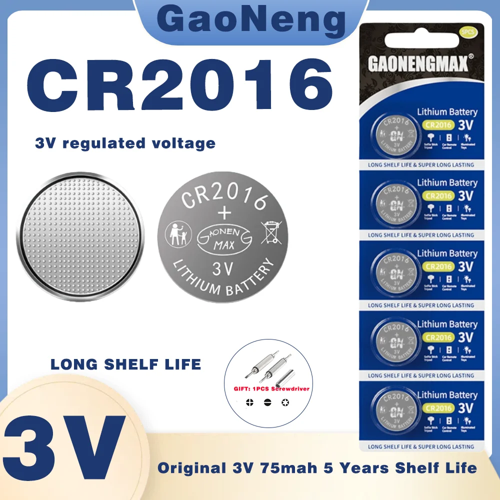GADNENGMAX CR2016 lithium button battery DL2016 BR2016 DL2016 LM2016 3V CR 2016 button battery watch toy clock remote control