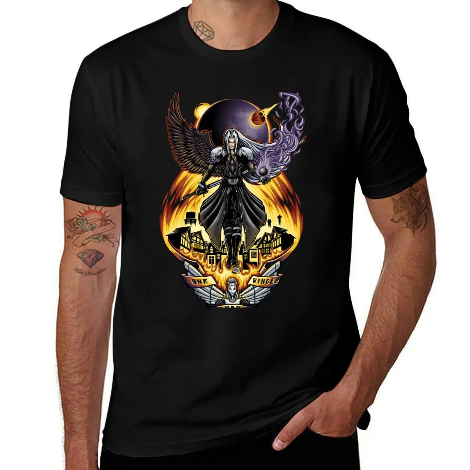 

One Winged Angel T-Shirt blue archive anime stuff anime figures plain t shirts men