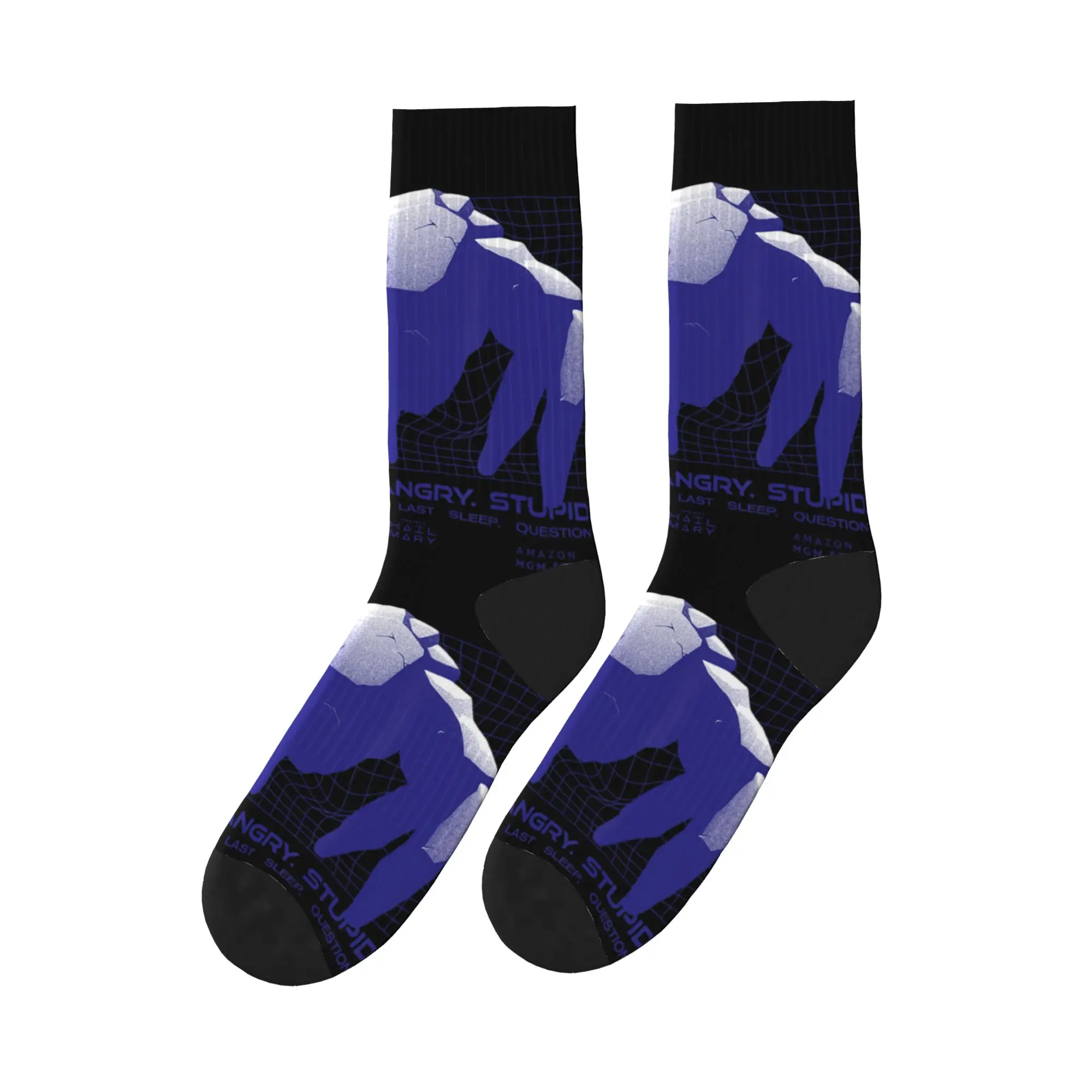 Unisex Men Socks Project Hail Mary Grumpy Angry Stupid Stockings Anti Breathable Socks Autumn Leisure Custom Skateboard Socks