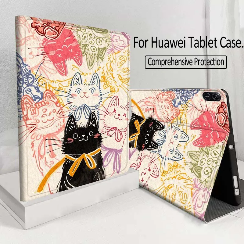 

Cute Anime Dog Cat For Huawei MatePad M5 T5 SE 11 Pro Honor Tab 5 V7 V8 X9 GT 10.1 10.8 Inch Tablet Case