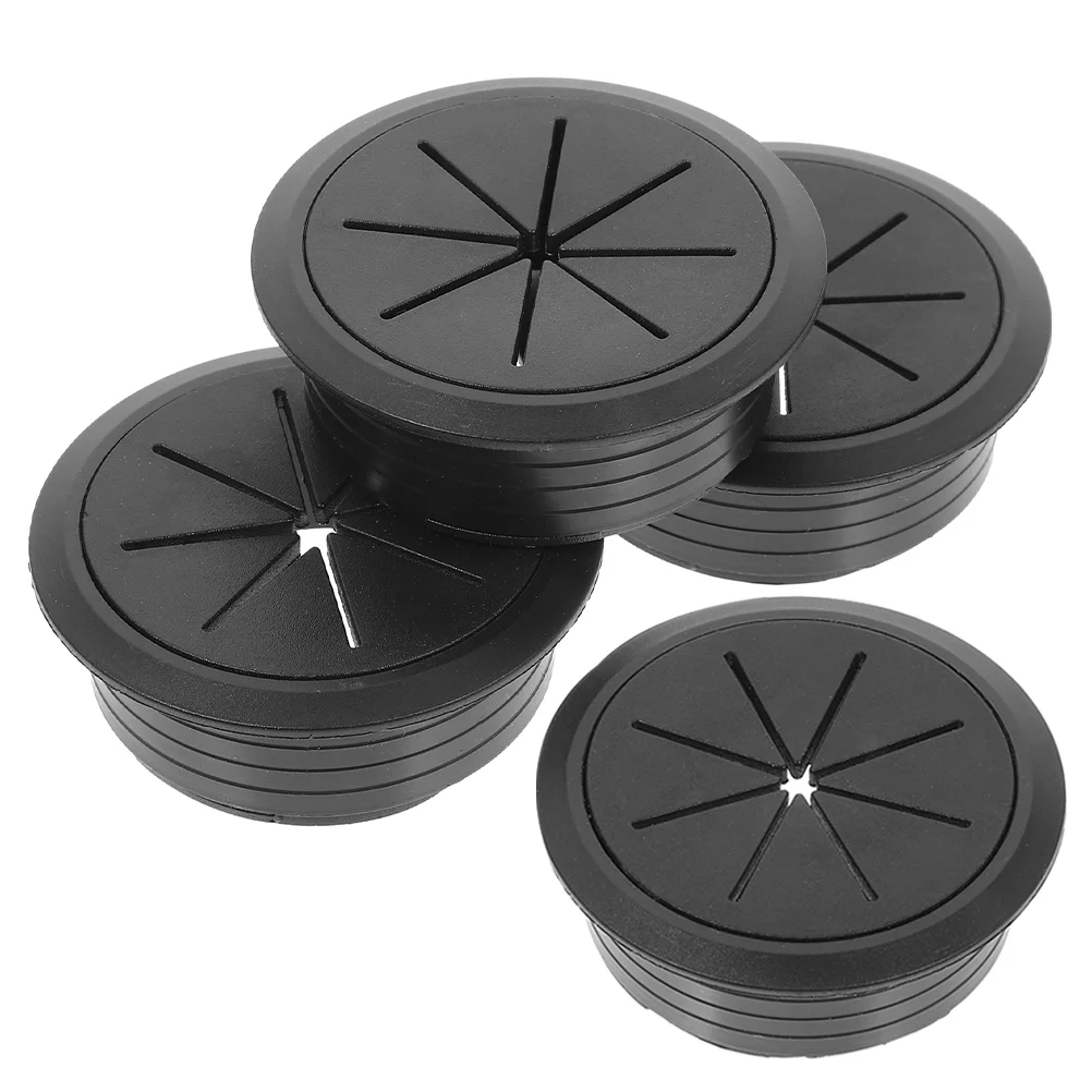 

4 Pcs Wiring Hole Cover Desk Organizer Decorative Grommets Wire Desktop Cable Round Line Plastic Pp Cord