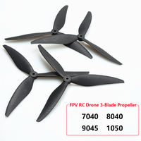 2 Pairs Tracker 3-Blade Propeller Fiberglass Nylon CW CCW For 7040  8040 9045 1050 7 8 9 10 inch Multirotor FPV RC Drone