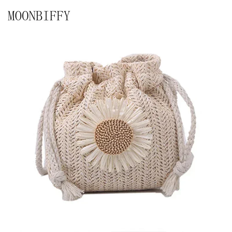 2024 Hot Sale Rattan Woven Women Straw Bag Handbag Knit Summer Beach Woman Shoulder Messenger Khaki Beige Bags Fashion Creative