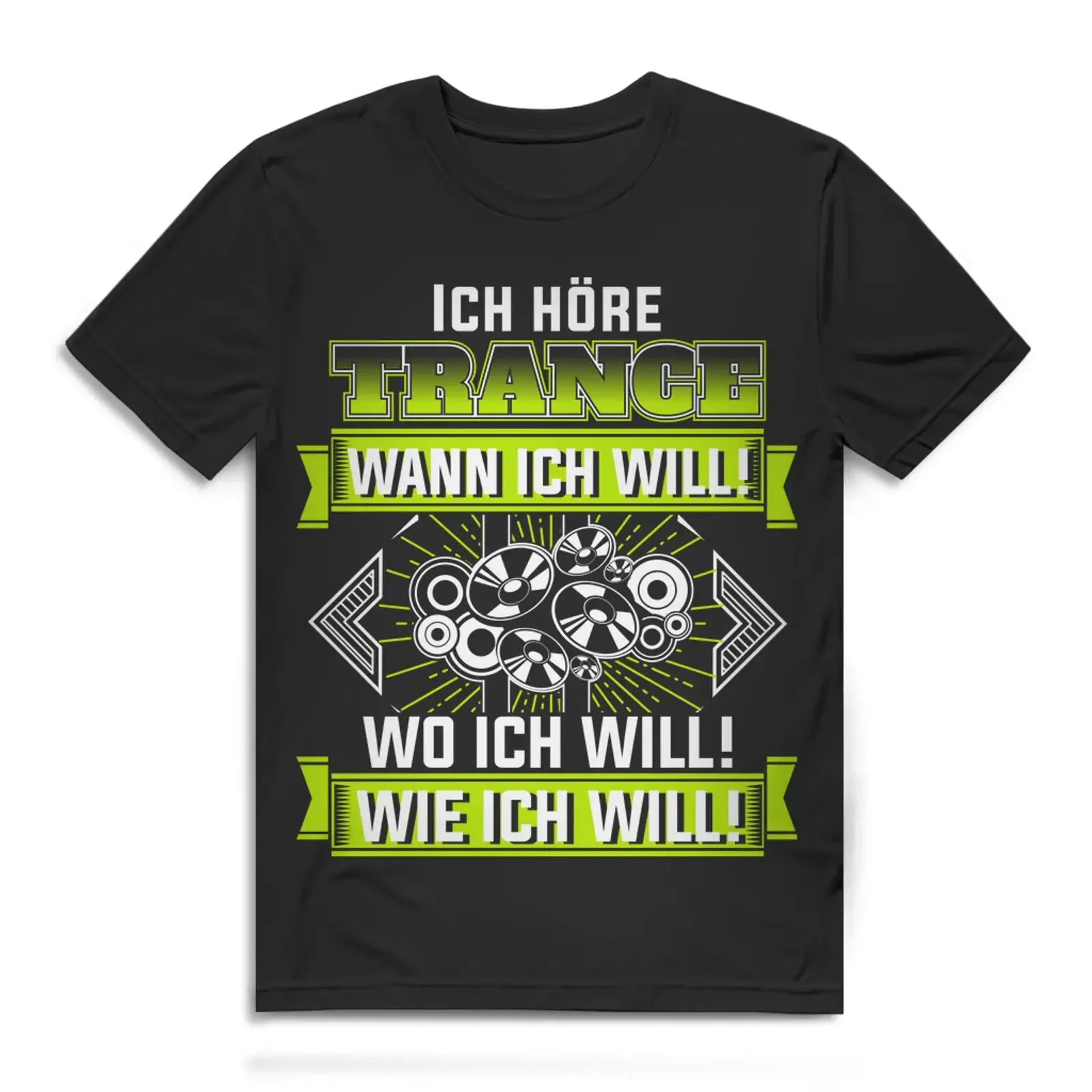 Trance Music T Shirt for Men Festival with Slogan EDM and Rave Fans Black vintage Washed Stylish Slightly Stretched