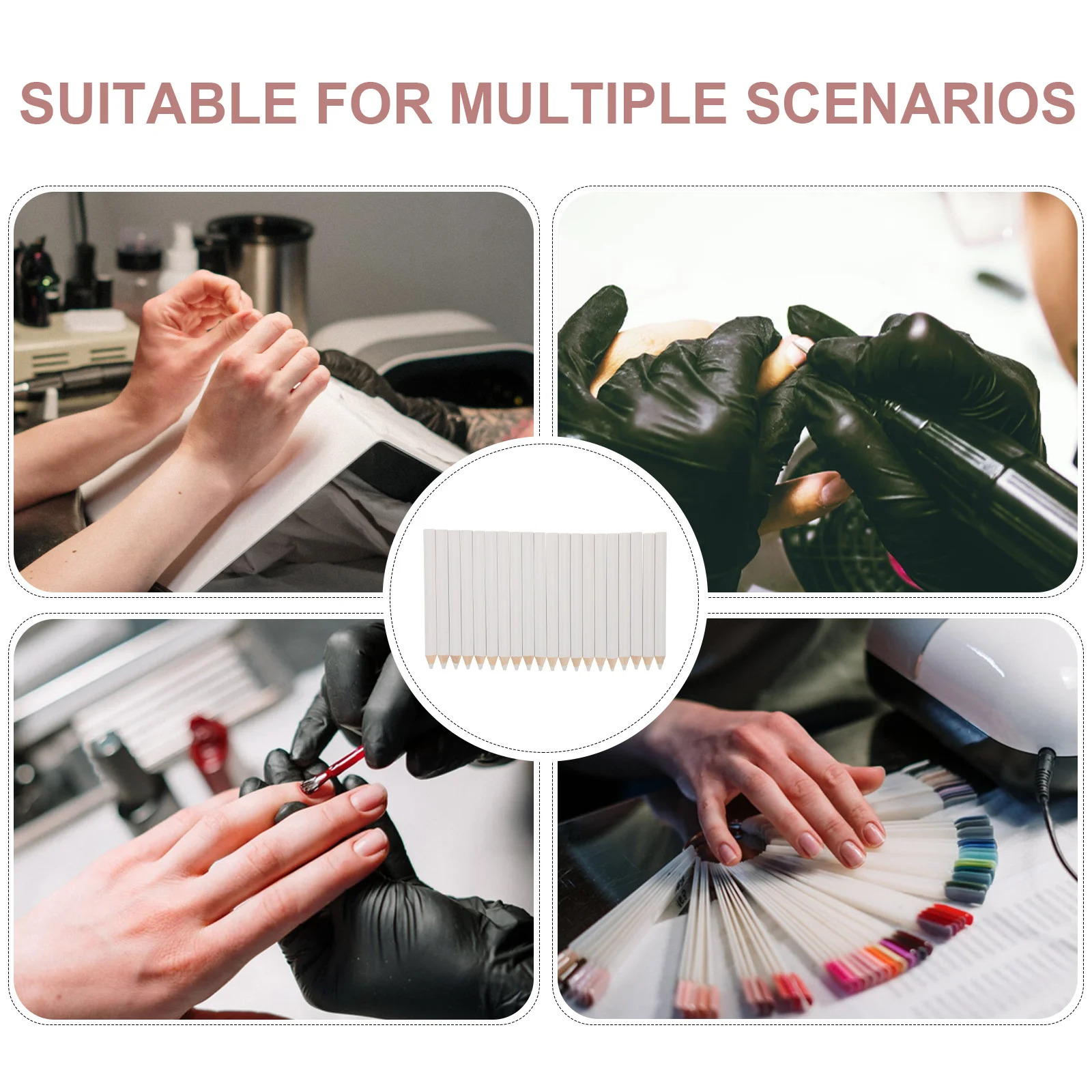 50개 라인스톤 도팅 펜 화이트 왁스 펜슬 네일 데코 도구 네일 아트 라인스톤 페인팅 크리스탈 스터드 픽커