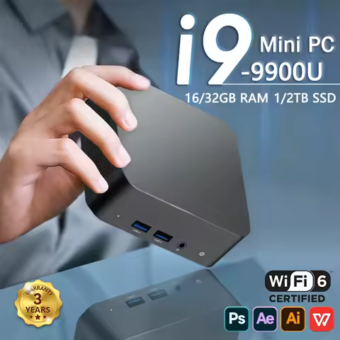 Mini PC Protable Gaming i9 9900U/i3-6100U 16/32GB RAM Windows 11 Pro WIFI6 BT5.2 4K 1TB 2TB SSD 1000Mbps Mini Gamer Computer PC