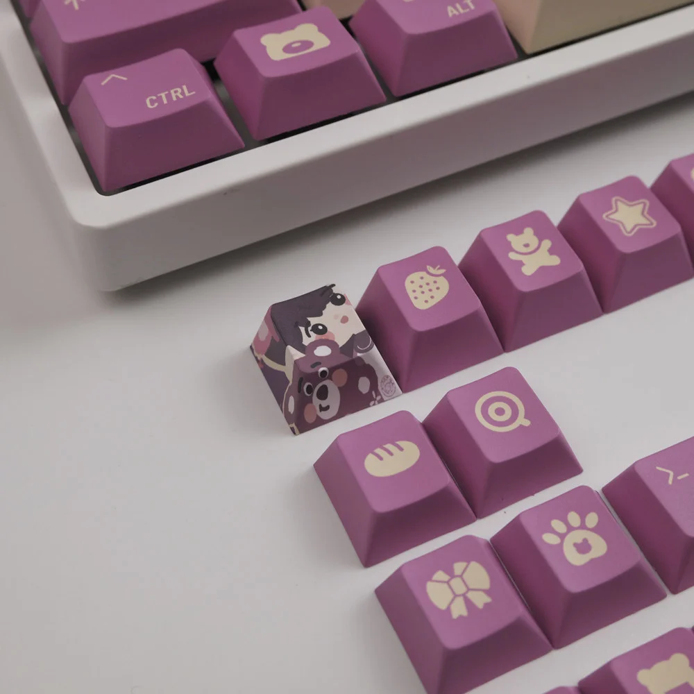 141 Keys/set Lotso Theme Keycap PBT Dye Sublimation Key Caps Cherry Profile Keycaps With ISO Enter 7U Spacebar For HHKB ANNE