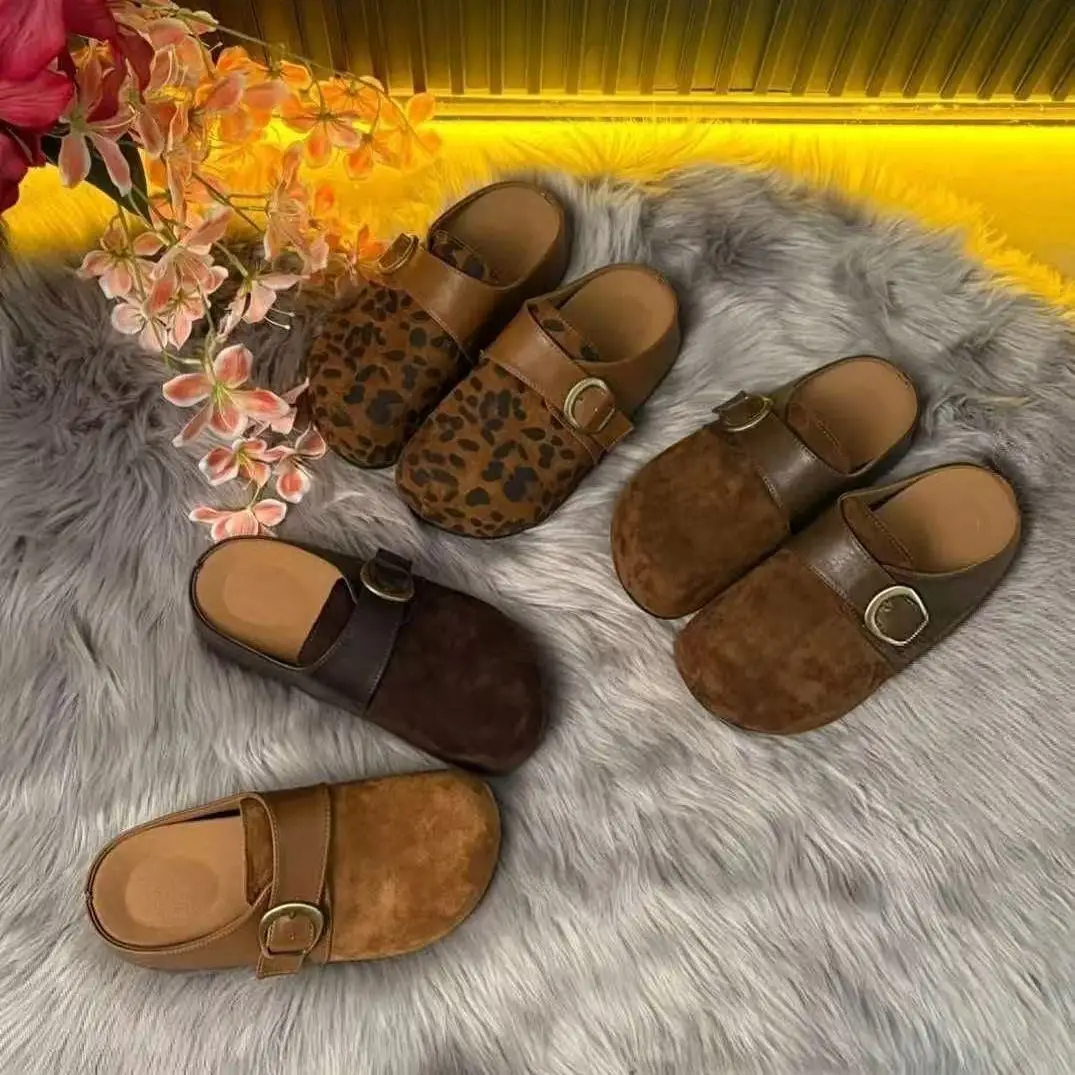 Elevated Indoor Outdoor Women's  Sandals Slip-On Thick Heel Comfortable Home Casual Shoes Autumn Winter Style